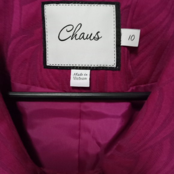 Chaus Vintage Textured Fushia 3 Button Jacket w/split sleeves Elegant & … - Picture 4 of 8